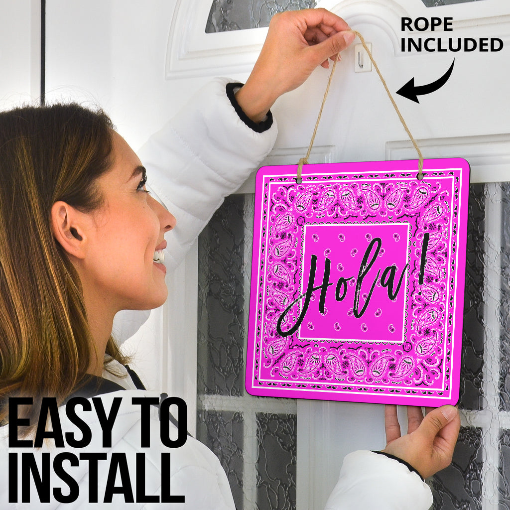 Abruptly Pink Bandana Door Signs