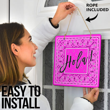 Abruptly Pink Bandana Door Signs