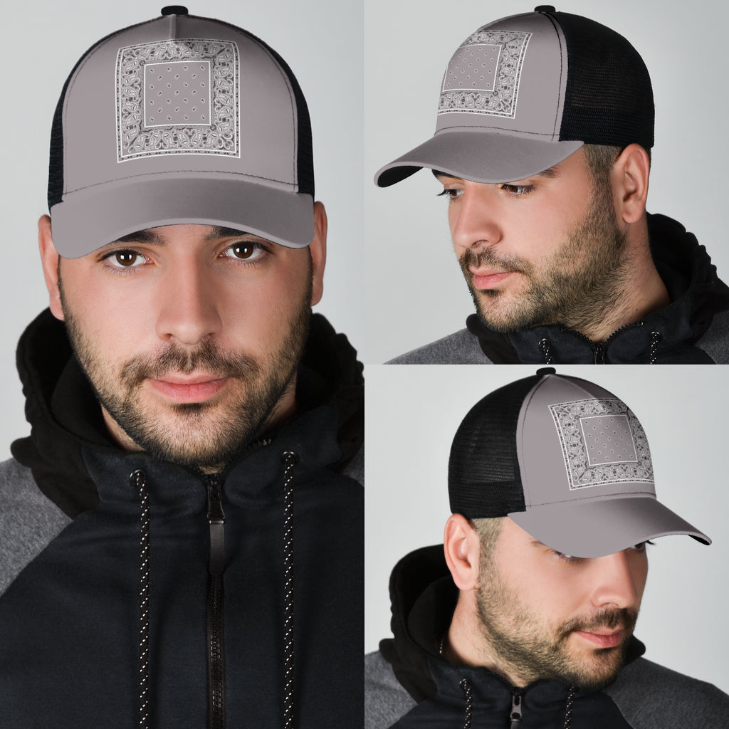 gray bandana mesh back cap