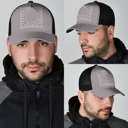 gray bandana mesh back cap