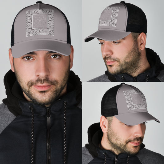 gray bandana mesh back cap
