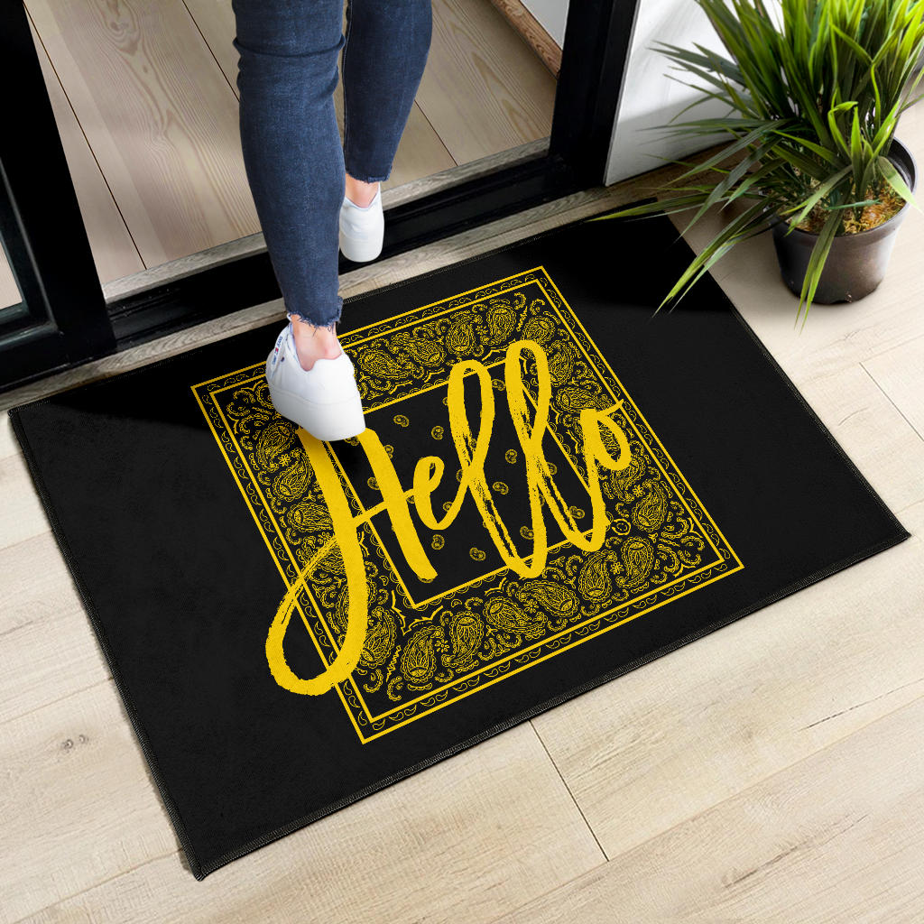 Black Gold Bandana Door Mats