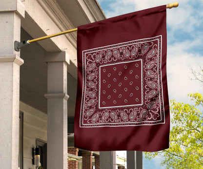 Burgundy Bandana Home and Garden Flags
