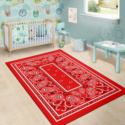 Western Red Bandana Area Rug - Fitted