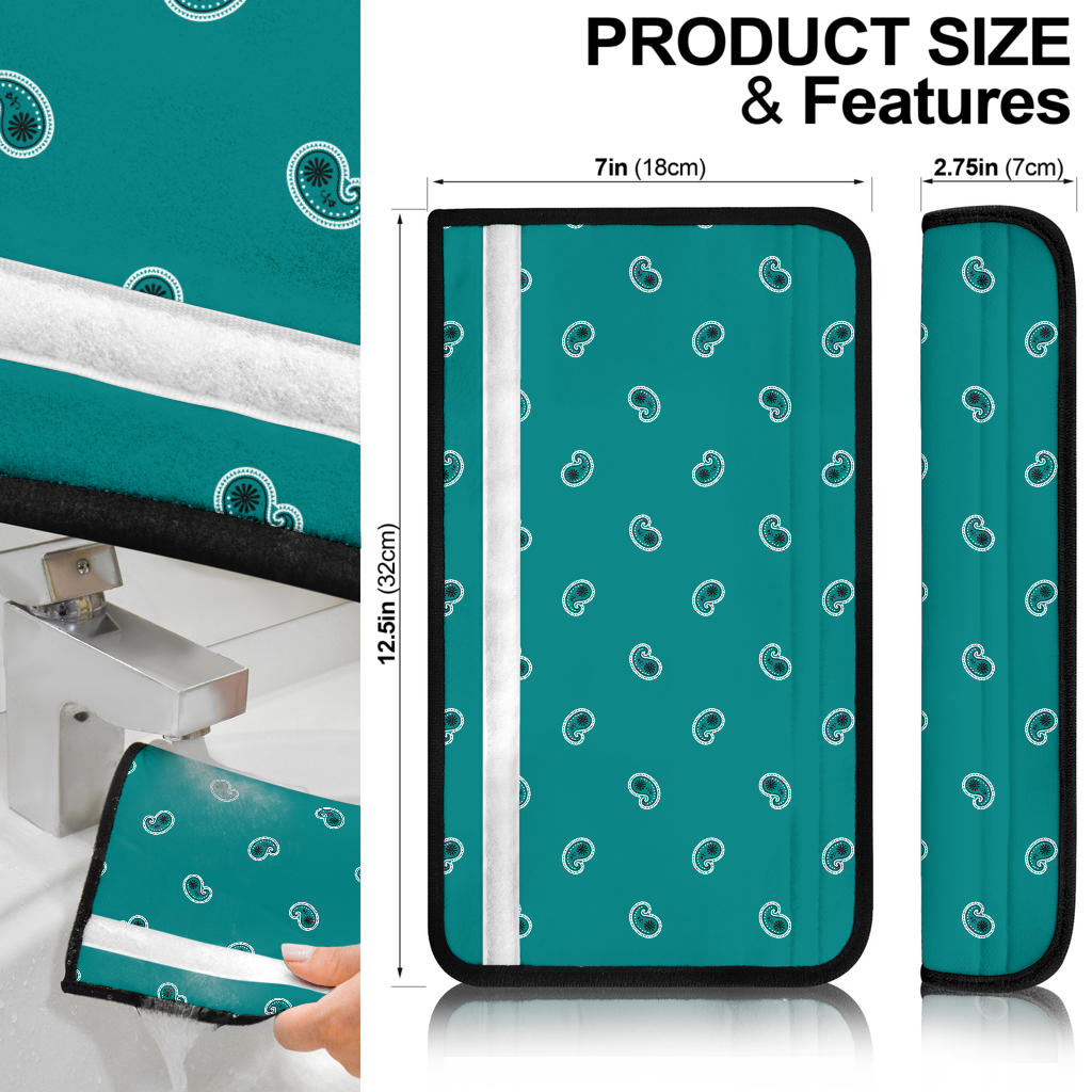 Teal Bandana Seat Belt Covers - 3 Styles
