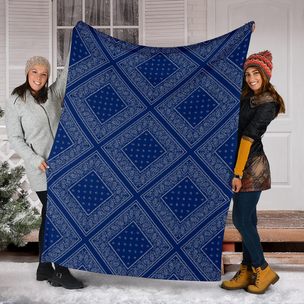 Blue Gray Bandana Blanket