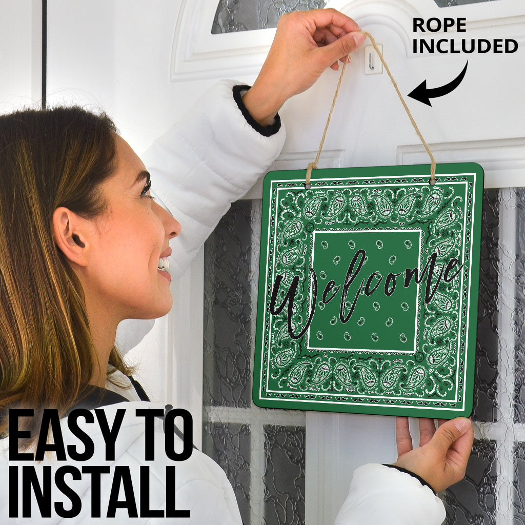 Classic Green Bandana Door Signs