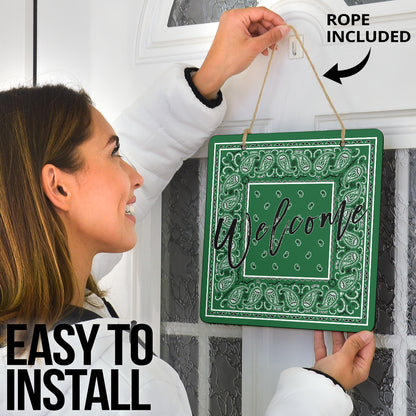 Classic Green Bandana Door Signs