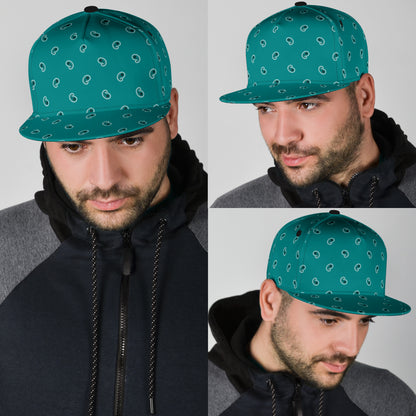 Teal Paisley Snapback Hat