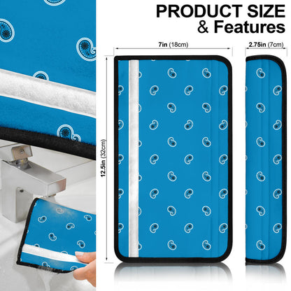 Sky Blue Bandana Seat Belt Covers - 3 Styles