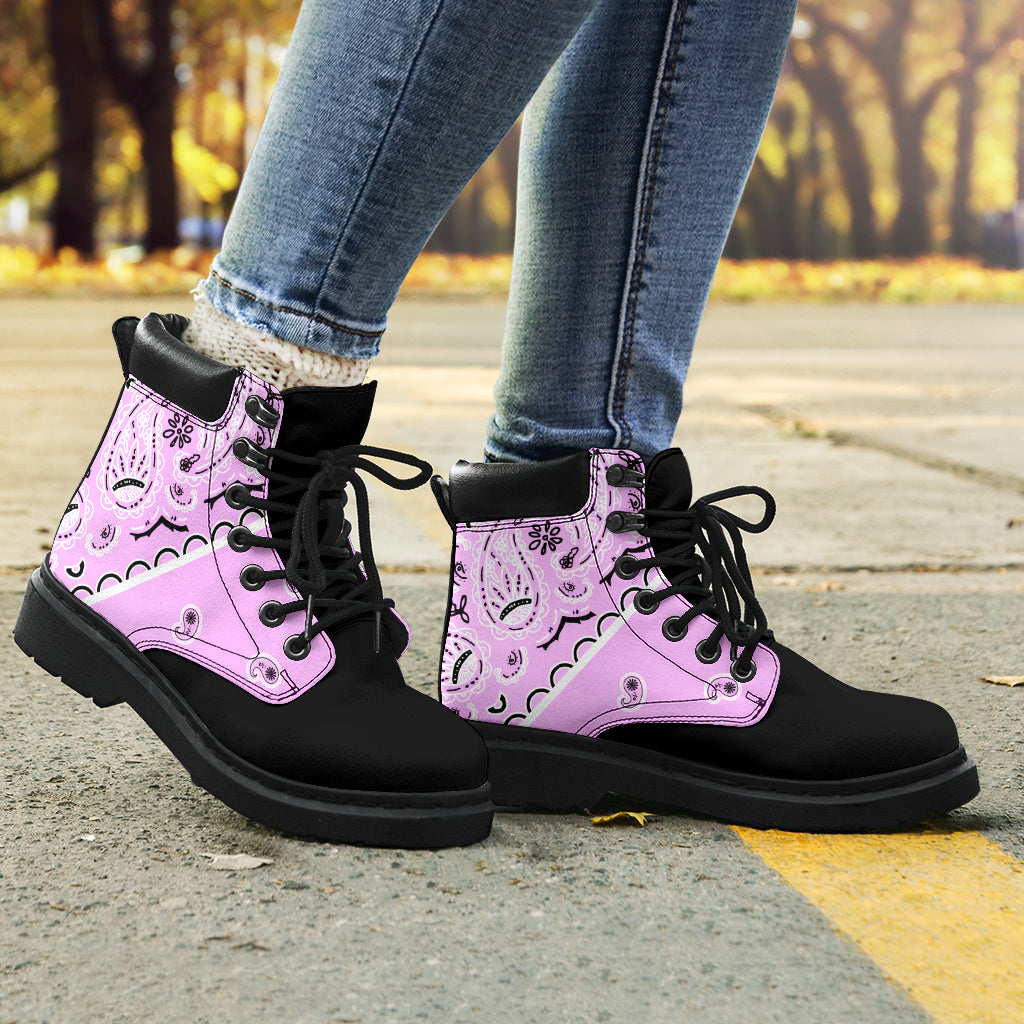 pretty pink bandana boots