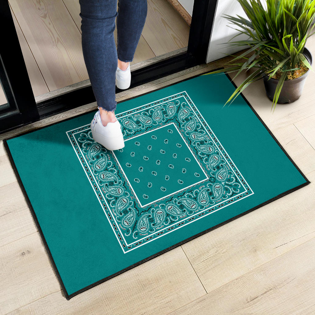 Teal Bandana Door Mats