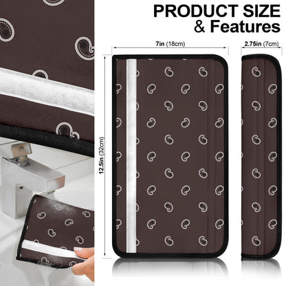 Coffee Brown Bandana Seat Belt Covers - 3 Styles