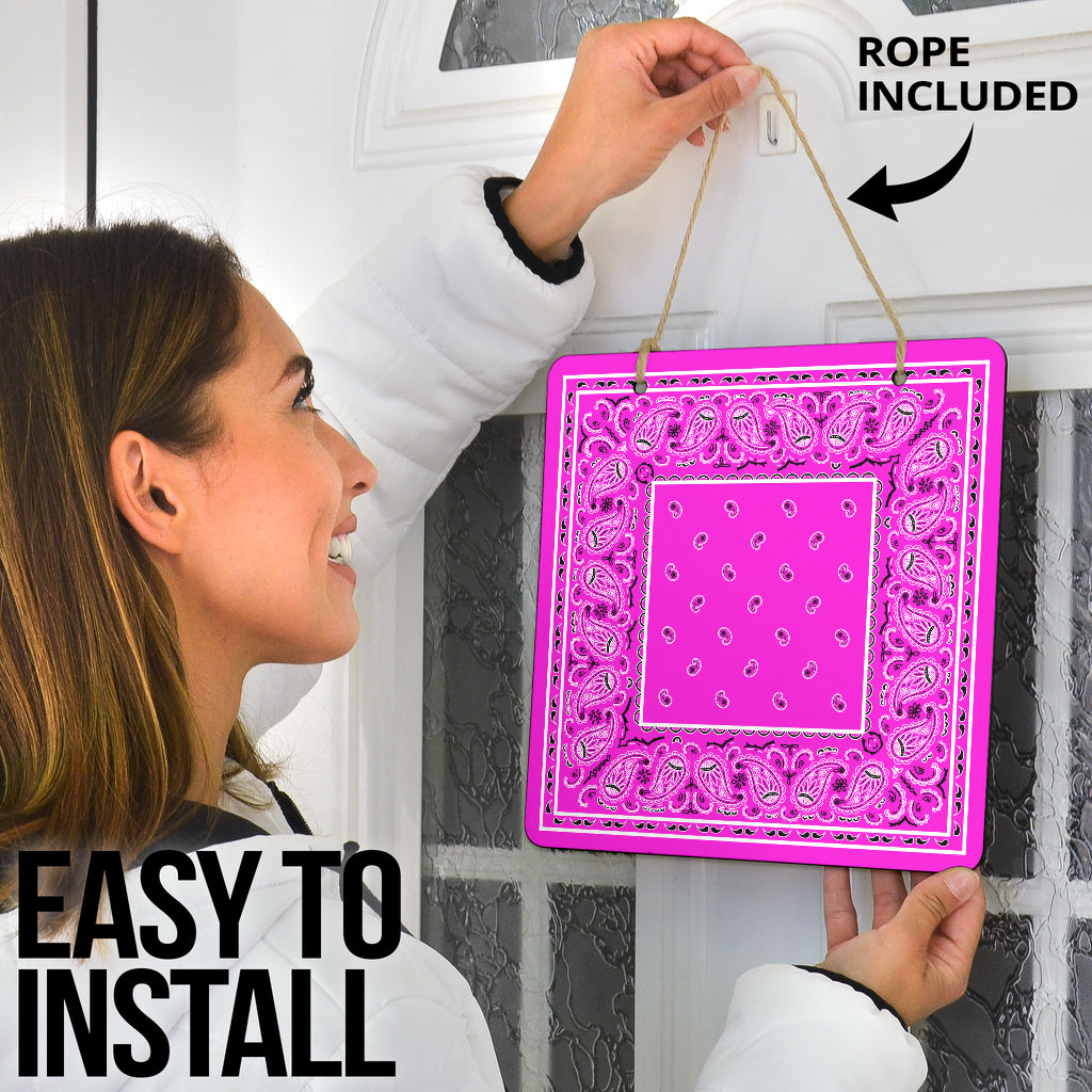 Abruptly Pink Bandana Door Signs