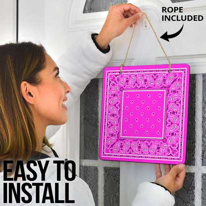 Abruptly Pink Bandana Door Signs