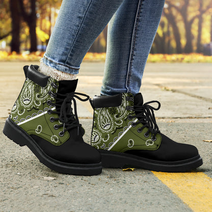 Army Green Bandana Blackout All Season Boots