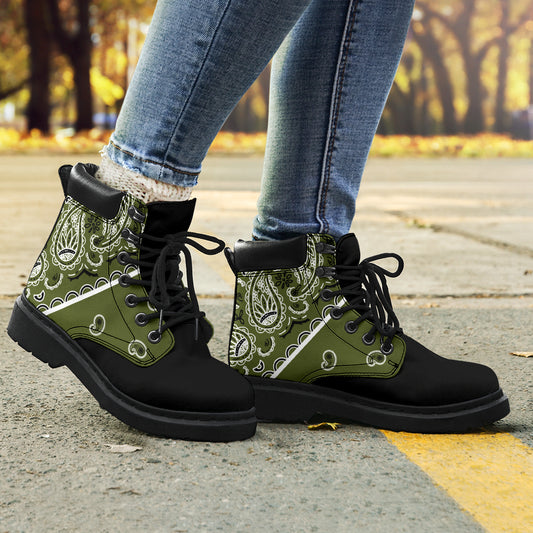 Army Green Bandana Blackout All Season Boots
