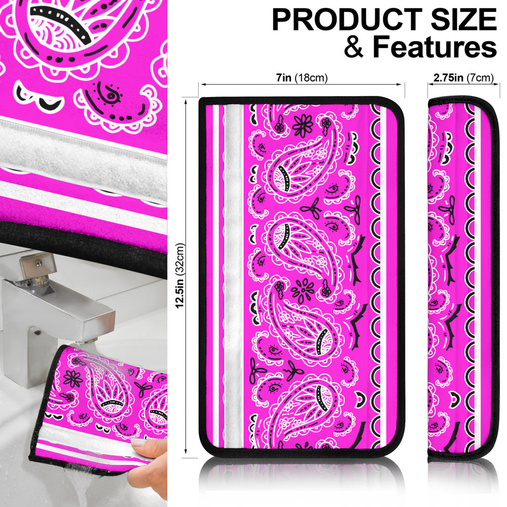Abruptly Pink Bandana Seat Belt Covers - 3 Styles