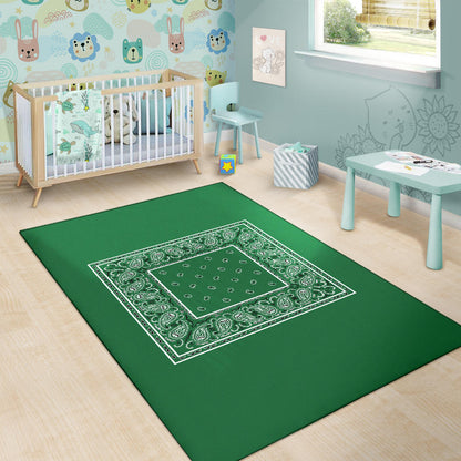 Classic Green Bandana Area Rugs - Minimal