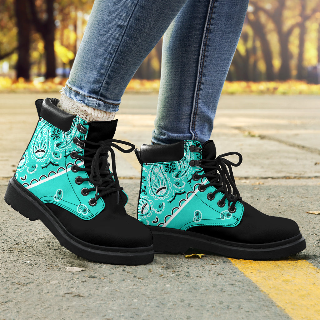 Turquoise Bandana Blackout All Season Boots