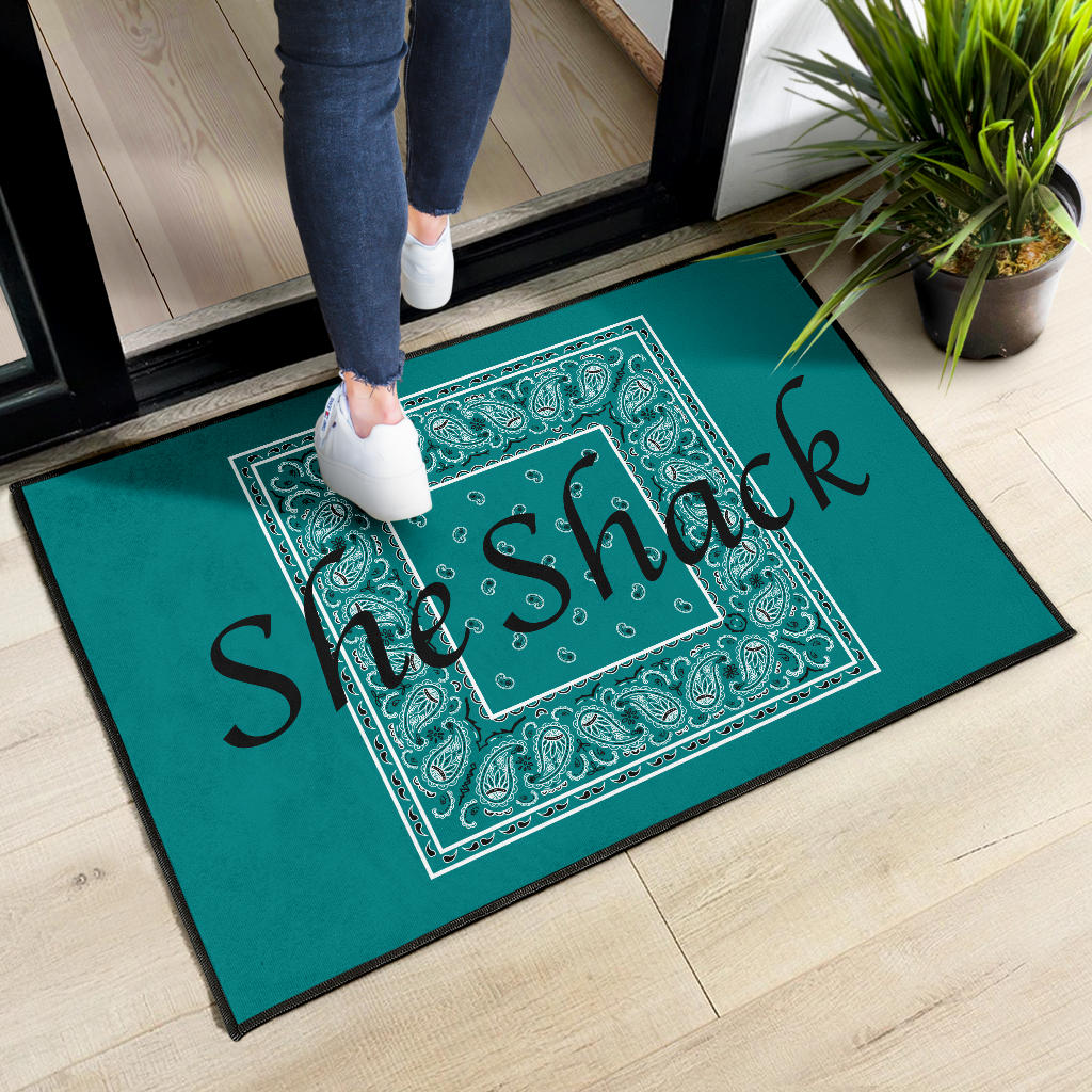 Teal Bandana Fun Door Mats