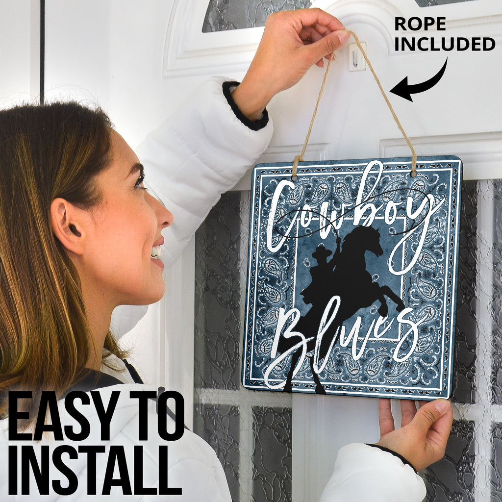 Denim Blue Bandana Door Signs