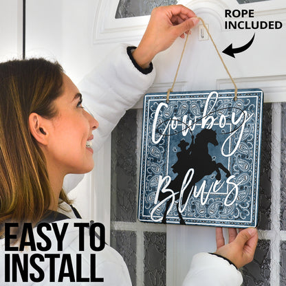 Denim Blue Bandana Door Signs