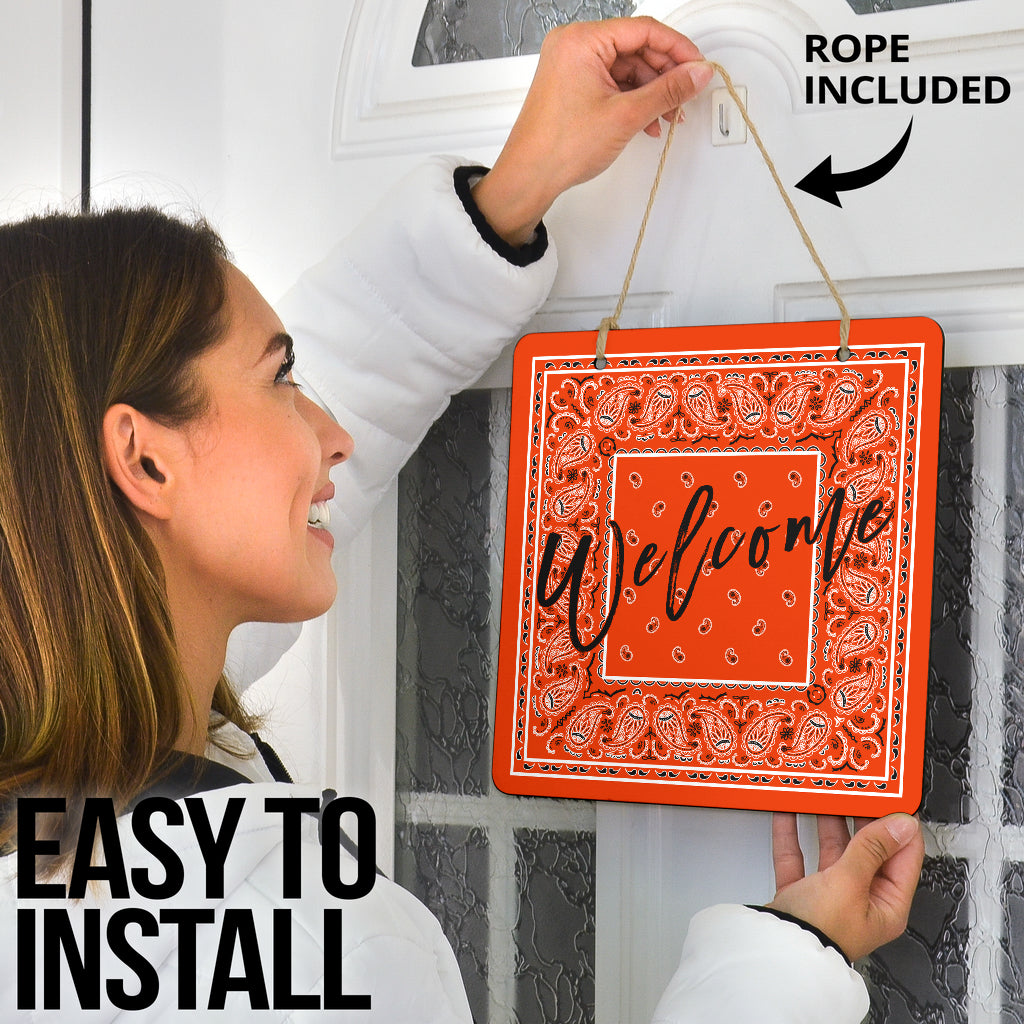 Orange Bandana Door Signs