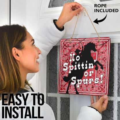 Red Denim Bandana Door Signs