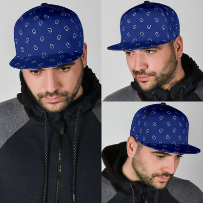 Royal Blue Paisley Snapback Cap