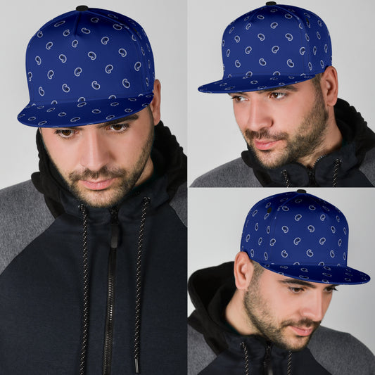 Royal Blue Paisley Snapback Cap