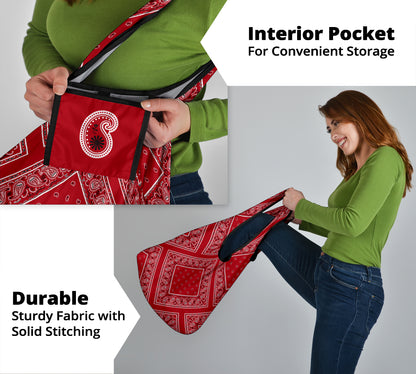 Classic Red Bandana Reusable Grocery Bag 3-Pack