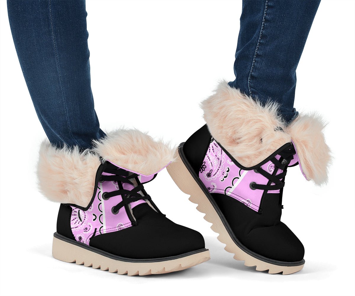 pink bandana snow boots