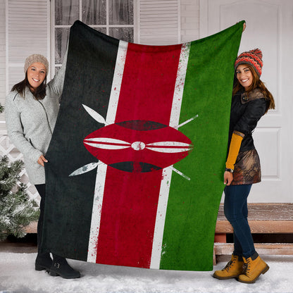 Kenya Flag Fleece Blanket