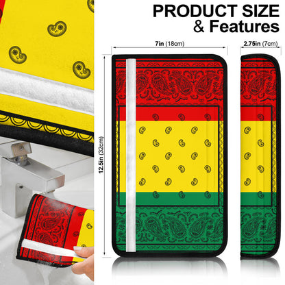 Rasta Bandana Seat Belt Covers - 4 Styles