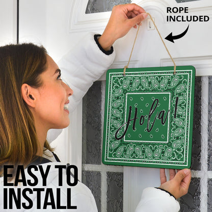 Classic Green Bandana Door Signs