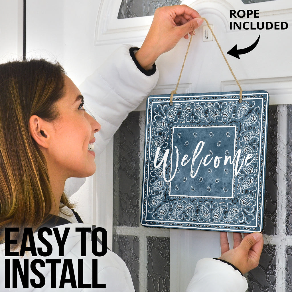 Denim Blue Bandana Door Signs