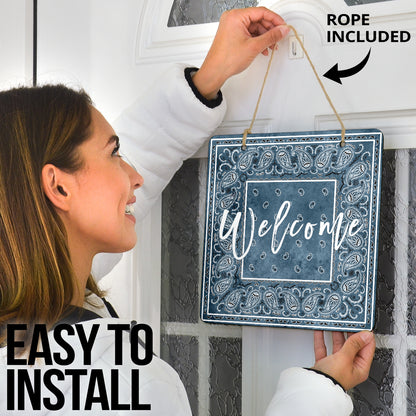 Denim Blue Bandana Door Signs
