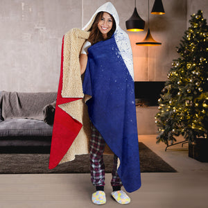 French Flag Hooded Blanket front