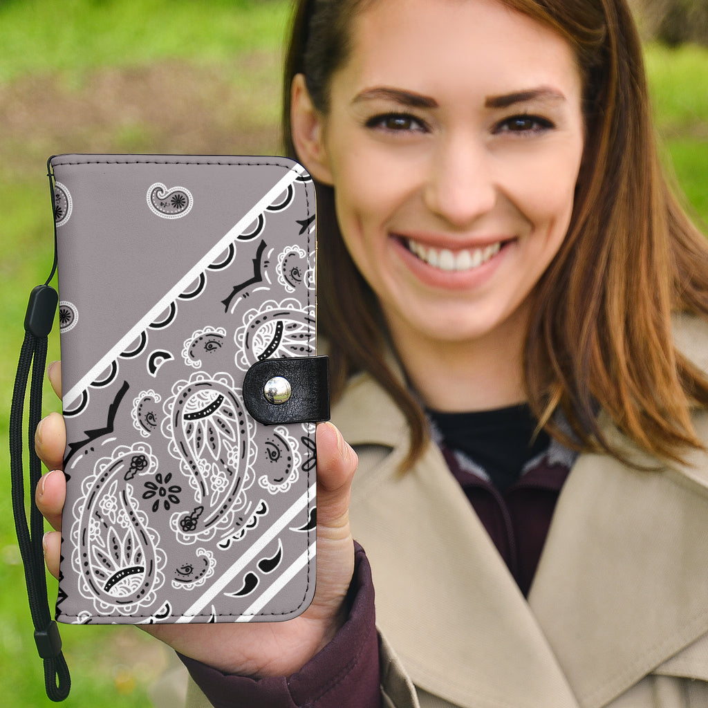 Gray bandana phone case wallet