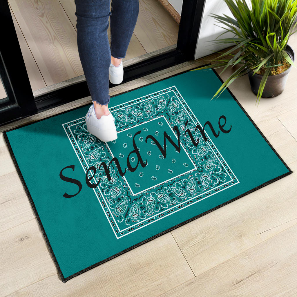 Teal Bandana Fun Door Mats