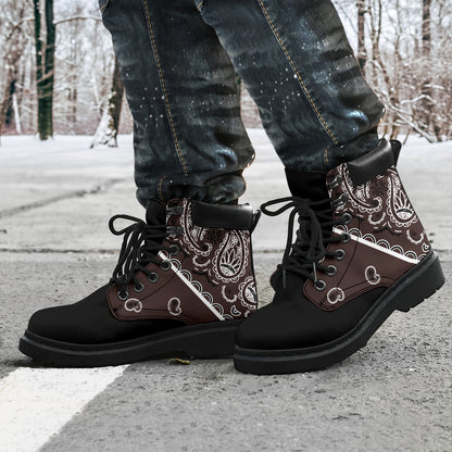 brown and black hiking boots for men