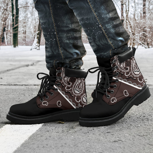 brown and black hiking boots for men