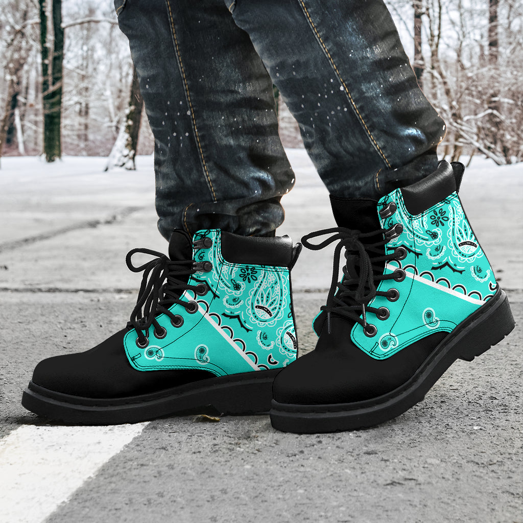 Turquoise Bandana Blackout All Season Boots
