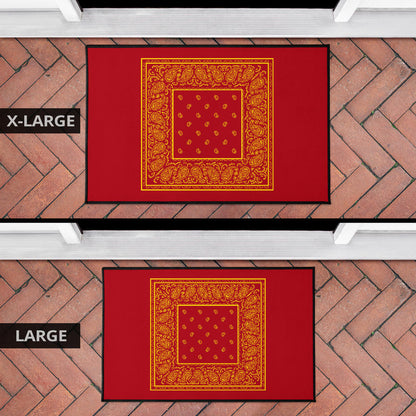 Red and Gold Bandana Door Mats