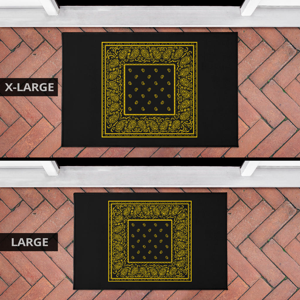 Black Gold Bandana Door Mats