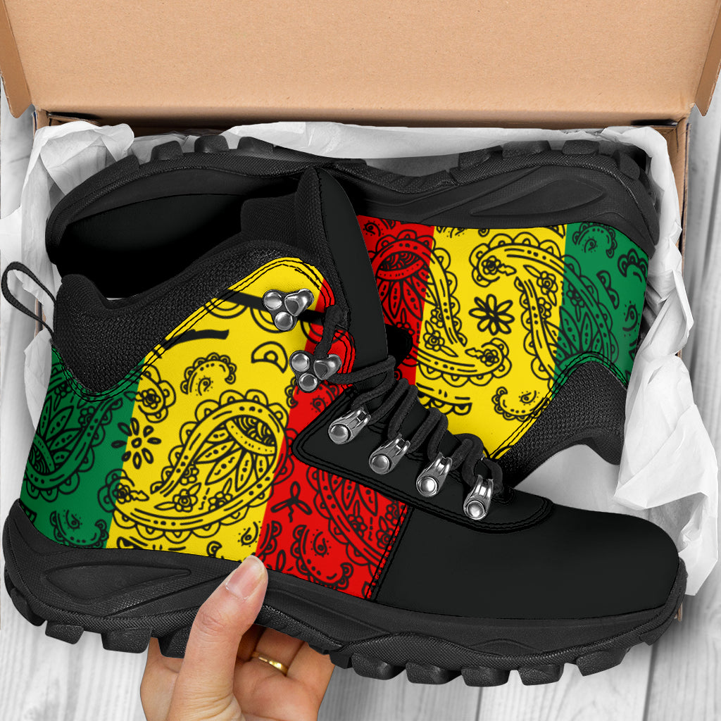 rasta bandana hiking boots