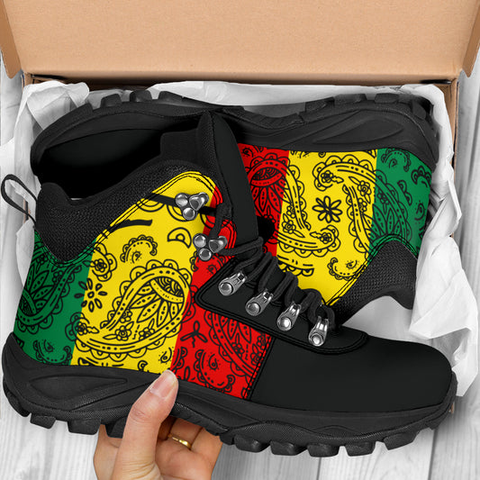 rasta bandana hiking boots