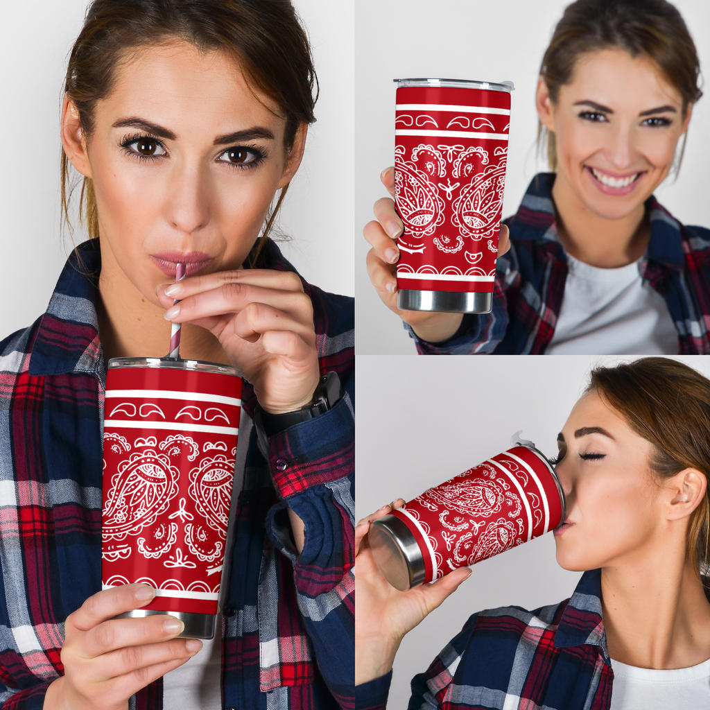 Red and White Bandana Tumblers