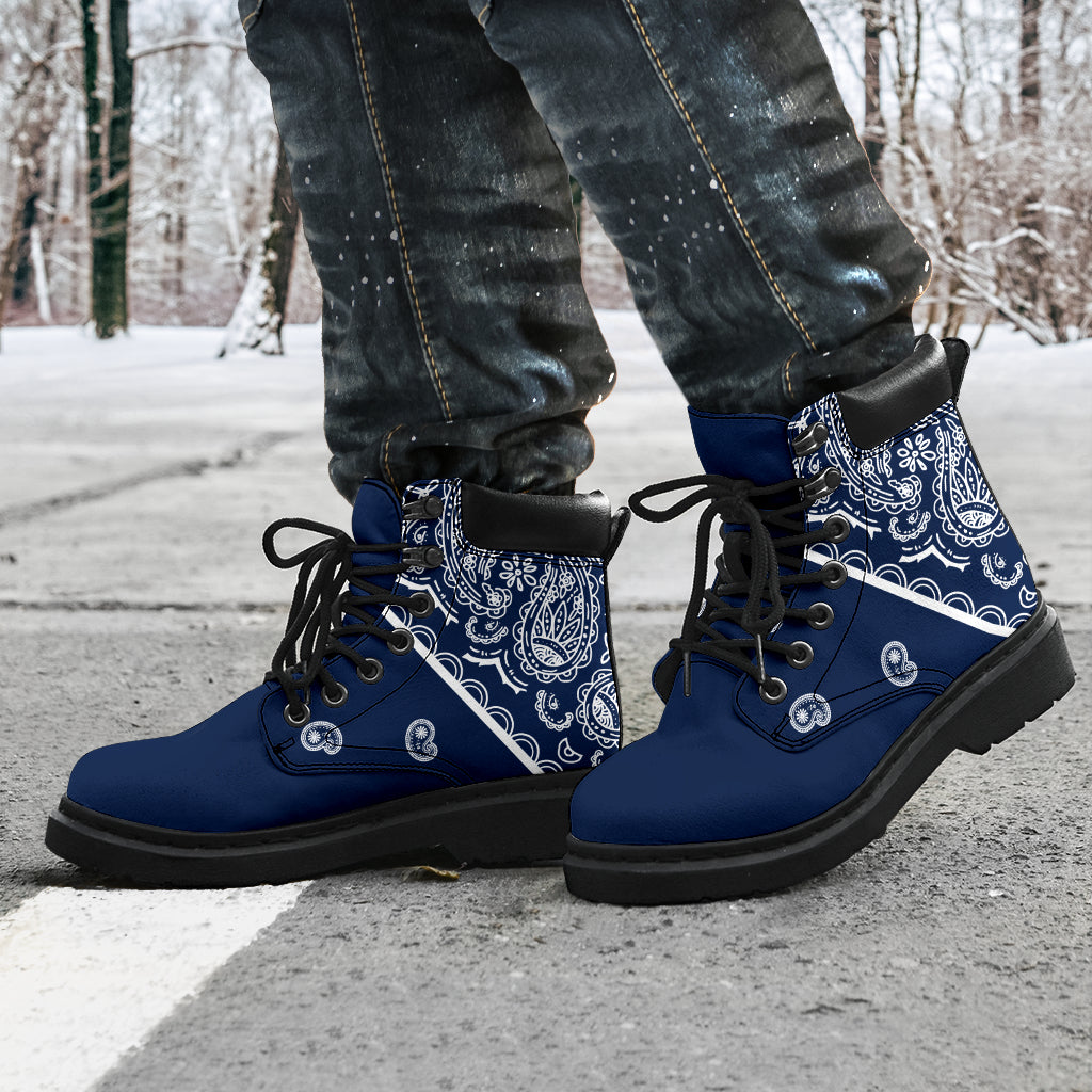 Navy Blue Bandana All Season Boots